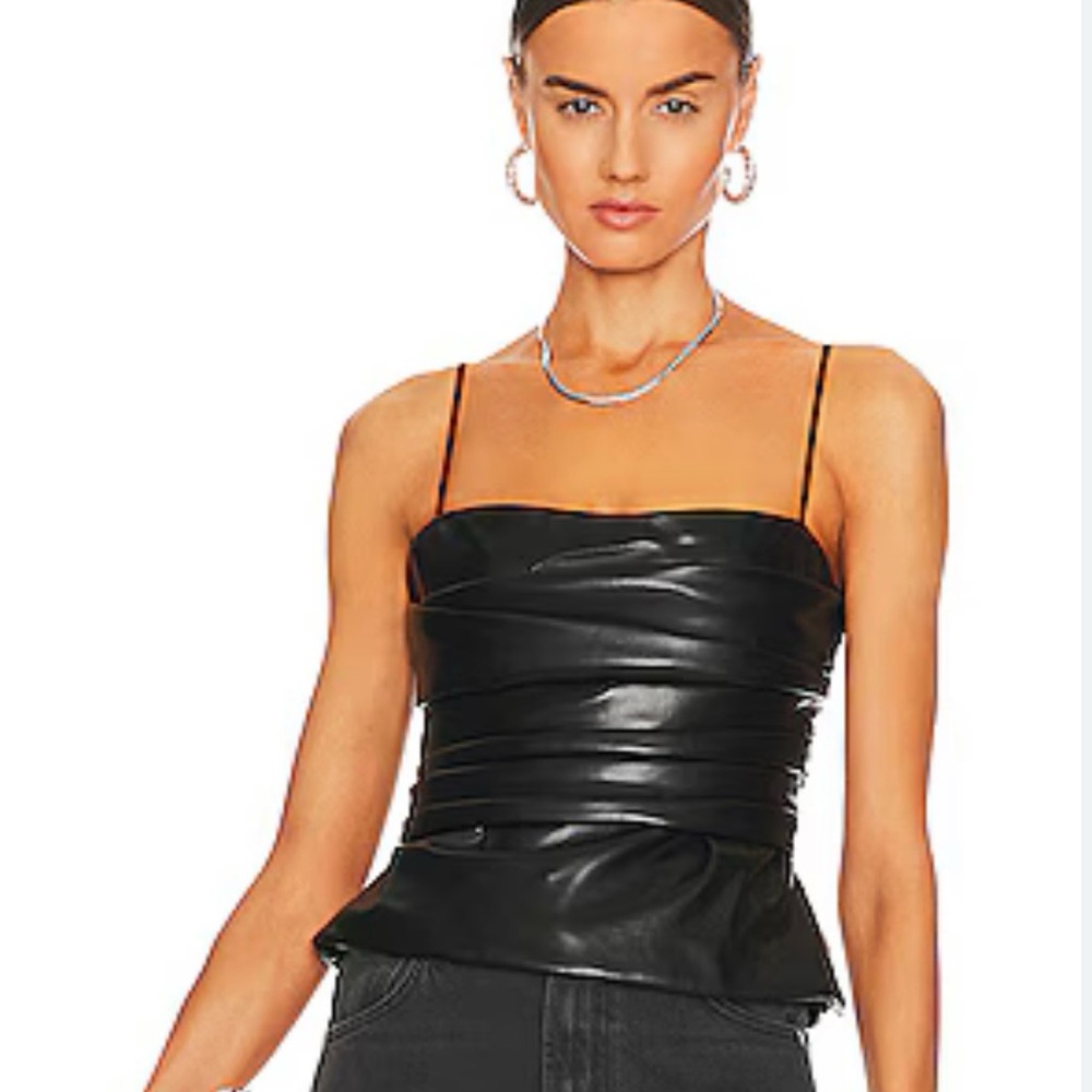 Jonathan Simkhai Black Leather Camisole
